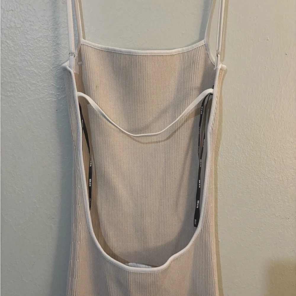 SER.O.YA Cream Ribbed Slip Dress - Picture 6 of 6